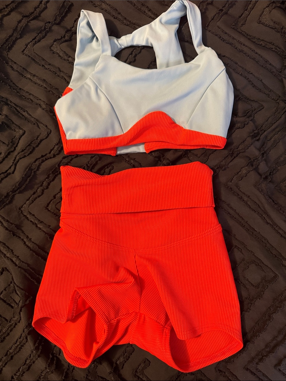 Tiger Friday Kids Two-Piece Matching Set in Light Blue and Red
